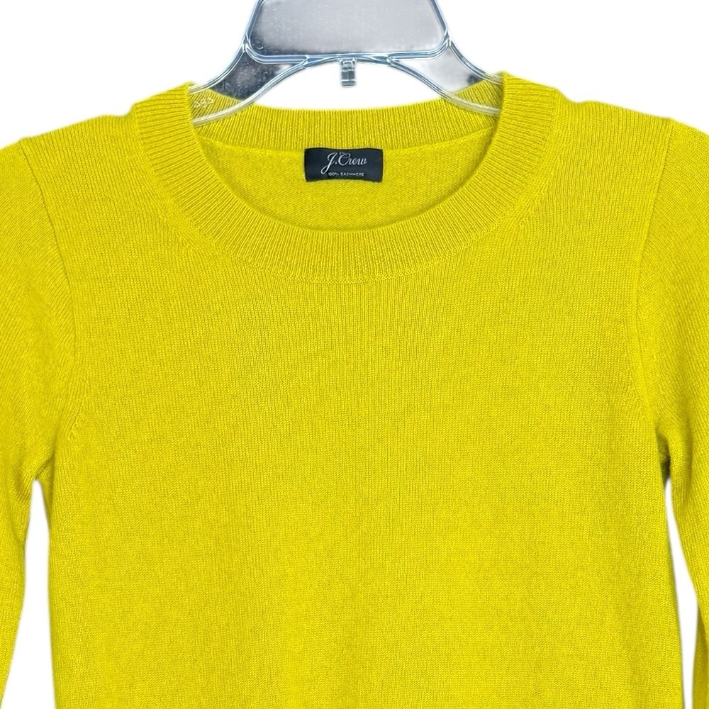 J. Crew 100% Cashmere Mustard Crew Neck Sweater Size XS - Picture 6 of 9